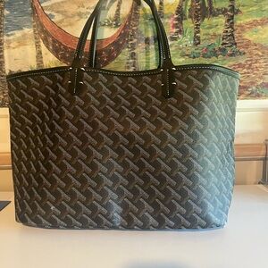 Goyard Black and White Tote Bag